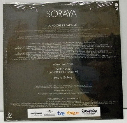 Soraya Arnelas : La Noche Es Para Mí (CD, Single, Promo)