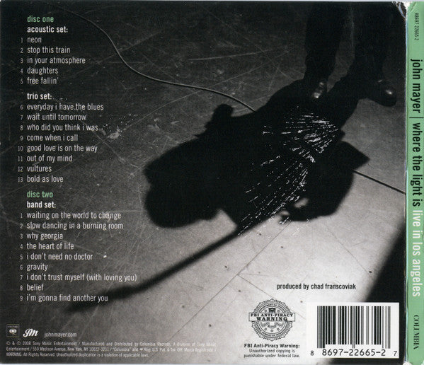 John Mayer : Where The Light Is: John Mayer Live In Los Angeles (2xCD, Album)