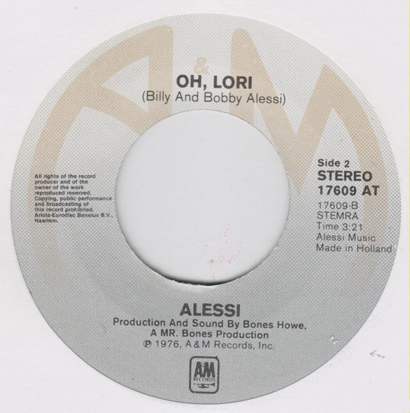 Alessi : Don't Hold Back (7", Single)