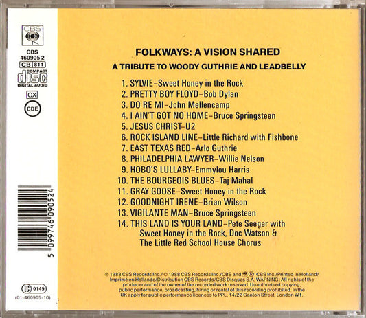 Various : Folkways: A Vision Shared (A Tribute To Woody Guthrie And Leadbelly) (CD, Album)