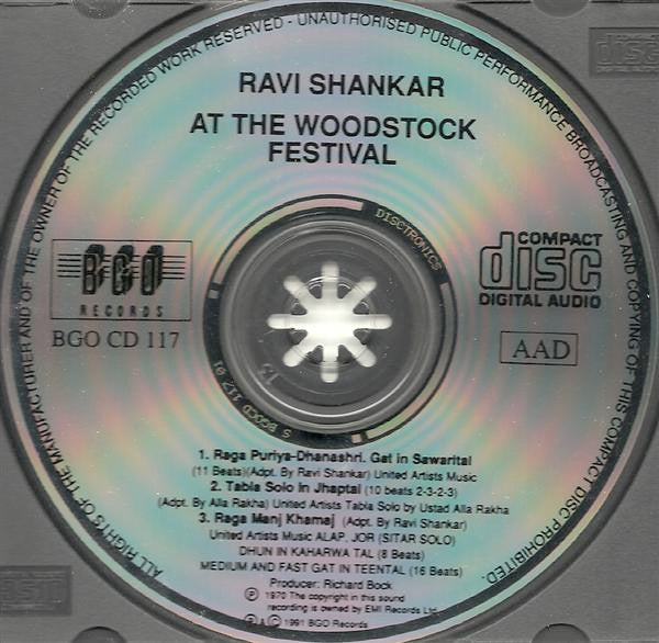 Ravi Shankar : At The Woodstock Festival (CD, Album, RE)