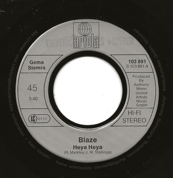 Blaze (4) : Heya Heya (7")