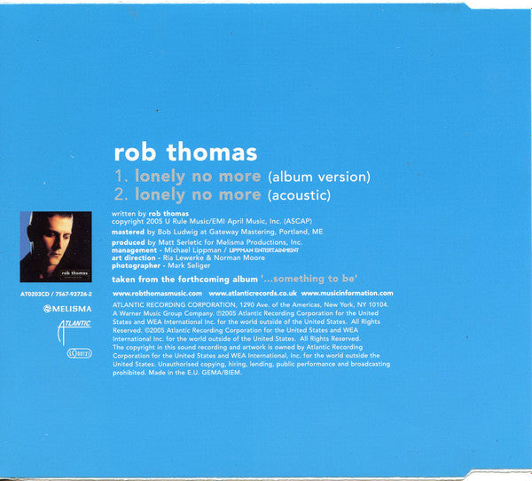 Rob Thomas : Lonely No More (CD, Single)