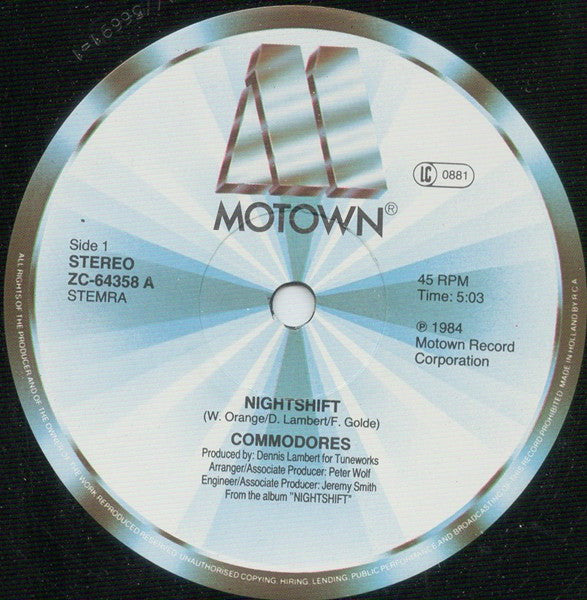 Commodores : Nightshift (12")