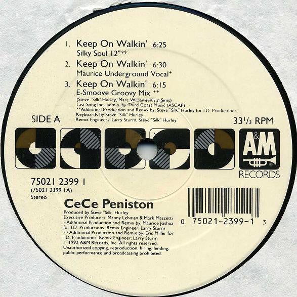 Ce Ce Peniston : Keep On Walkin' (12")