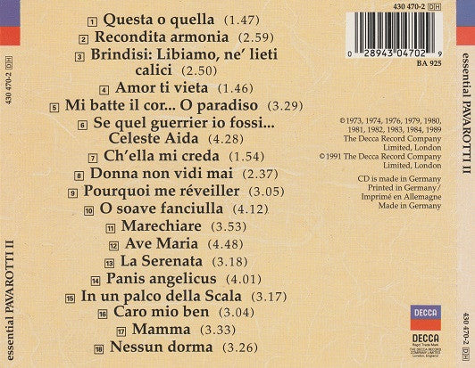Luciano Pavarotti : Essential Pavarotti II (CD, Comp)
