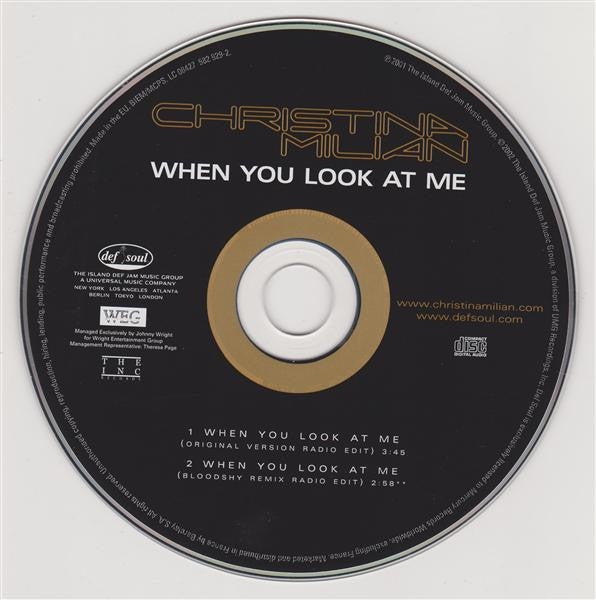 Christina Milian : When You Look At Me (CD, Single)
