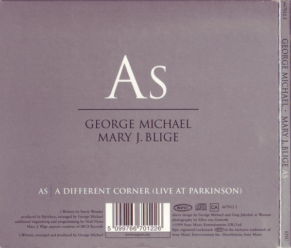 George Michael & Mary J. Blige : As (CD, Single, Dig)