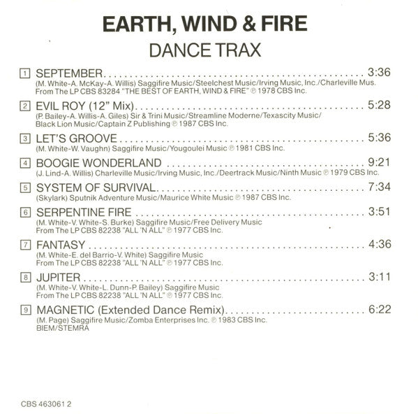 Earth, Wind & Fire : Dance Trax (CD, Comp)