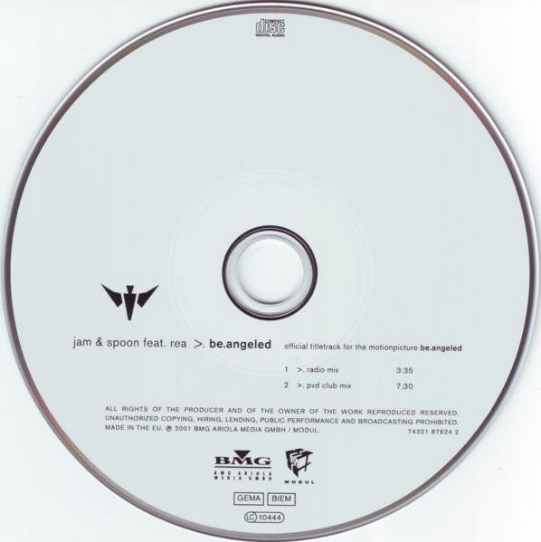 Jam & Spoon Feat. Rea Garvey : Be.Angeled (CD, Single, Car)