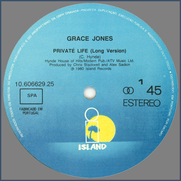 Grace Jones : Private Life (Long Version) (12")