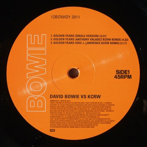 David Bowie Vs KCRW : Golden Years (12", Single)
