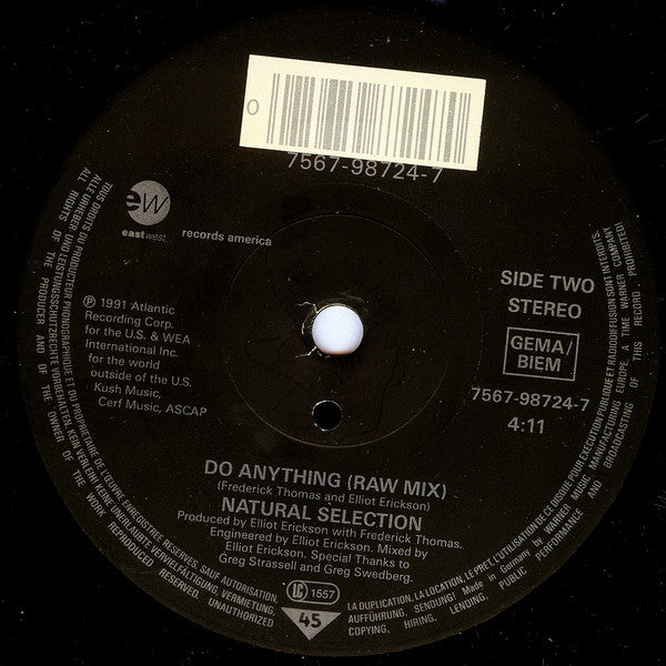 Natural Selection : Do Anything (7", Single, Sol)