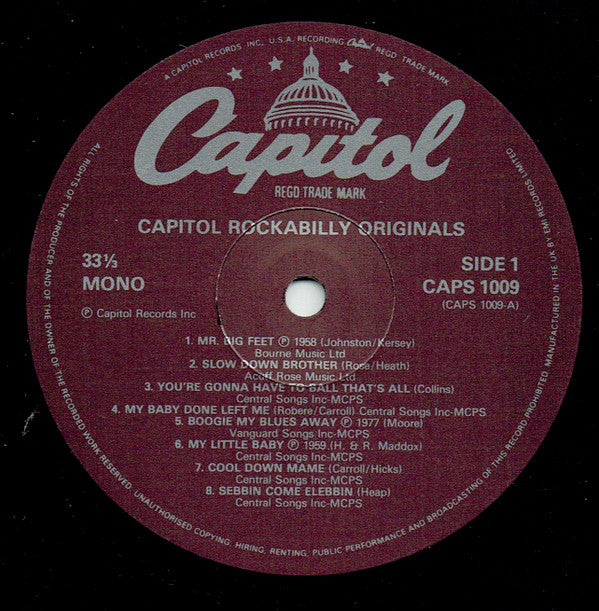 Various : Capitol Rockabilly Originals (LP, Comp, RE)