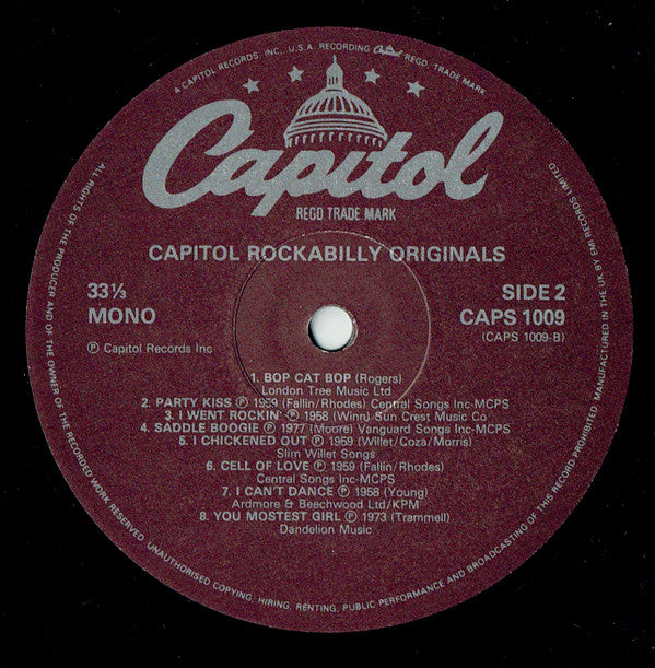 Various : Capitol Rockabilly Originals (LP, Comp, RE)