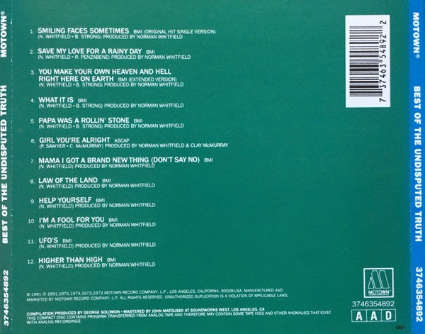 The Undisputed Truth : Best Of The Undisputed Truth (CD, Comp)