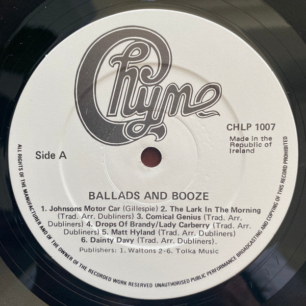 The Dubliners : Ballads And Booze (LP, Comp)