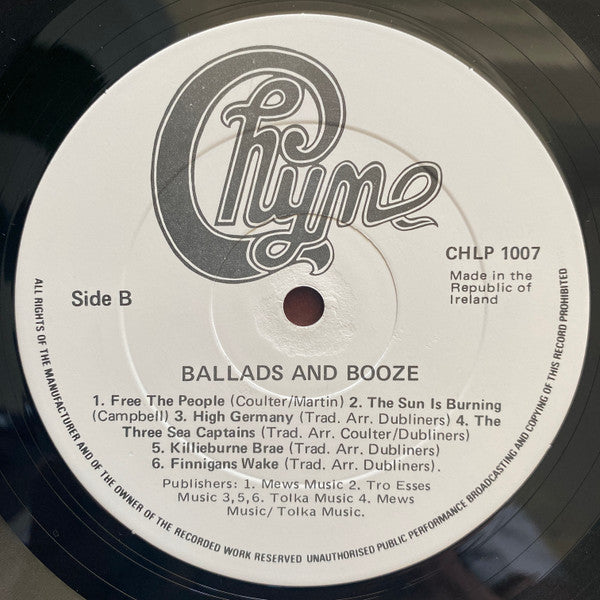 The Dubliners : Ballads And Booze (LP, Comp)