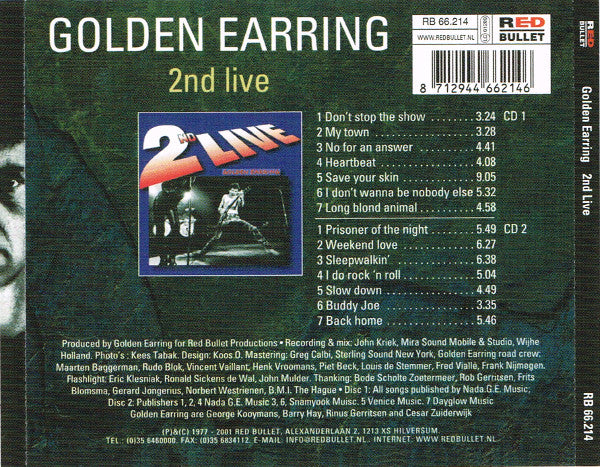Golden Earring : 2nd Live (2xCD, Album, RE)