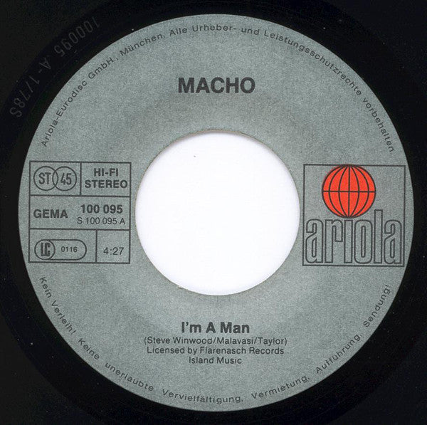 Macho : I'm A Man (7", Single)