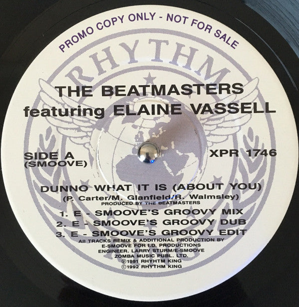 The Beatmasters : Dunno What It Is (About You) (12", Promo)