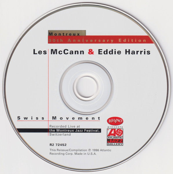 Les McCann & Eddie Harris : Swiss Movement (CD, Album, RE, RM, SRC)