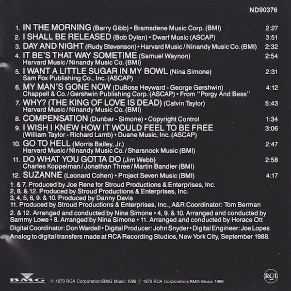 Nina Simone : The Best Of Nina Simone (CD, Comp, RE)
