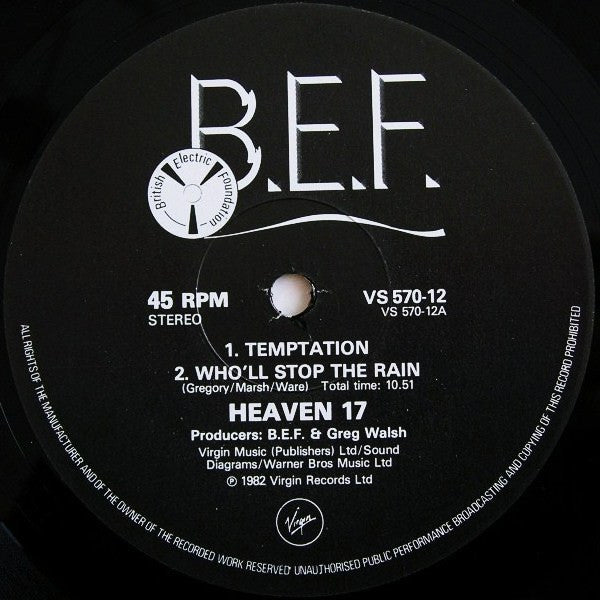 Heaven 17 : Temptation (Special Dance Mixes) (12", Single)