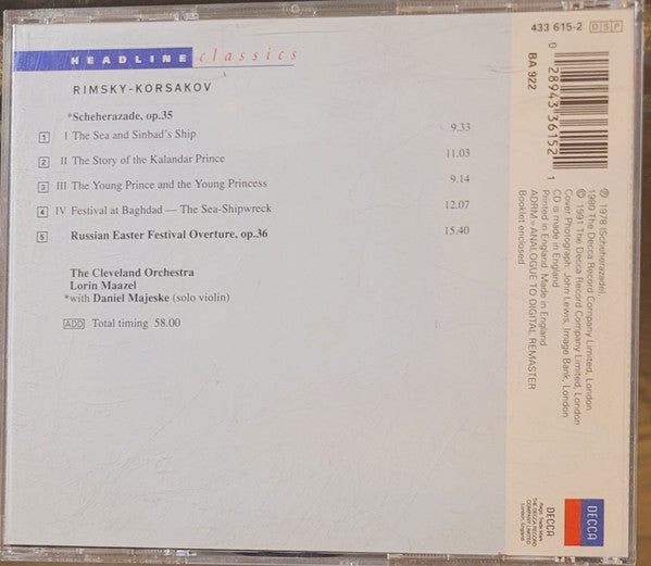 Nikolai Rimsky-Korsakov : Scheherazade - Russian Easter Festival Overture (CD)