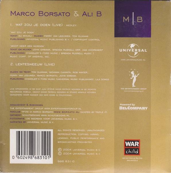 Marco Borsato & Ali B (2) : Wat Zou Je Doen (Live In De Kuip) (CD, Single)
