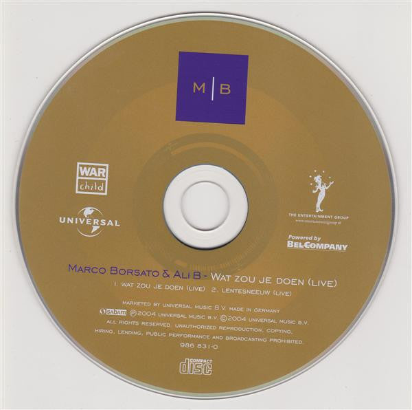 Marco Borsato & Ali B (2) : Wat Zou Je Doen (Live In De Kuip) (CD, Single)