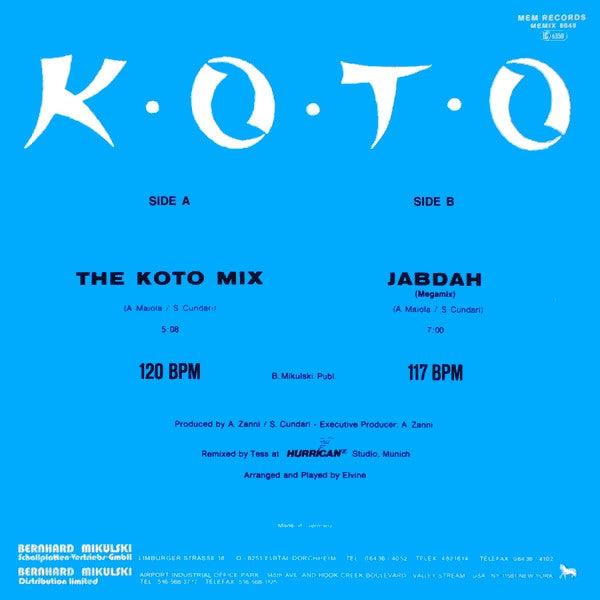 Koto : The Koto Mix / Jabdah (Megamix) (12", Maxi)