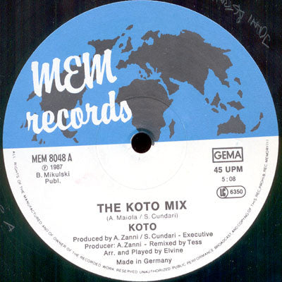 Koto : The Koto Mix / Jabdah (Megamix) (12", Maxi)