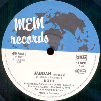 Koto : The Koto Mix / Jabdah (Megamix) (12", Maxi)