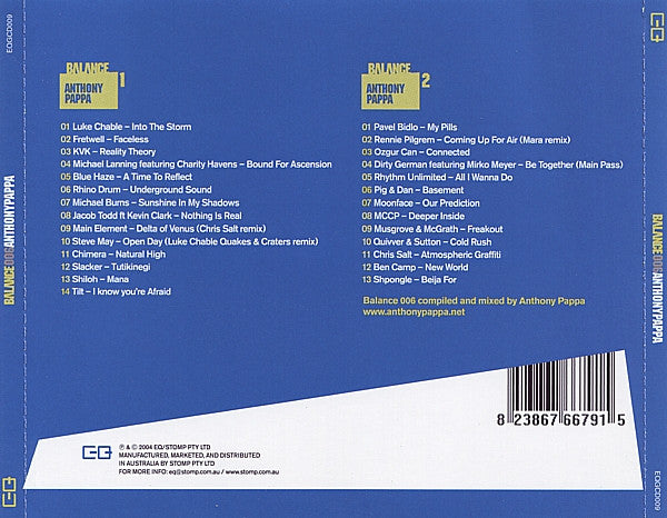 Anthony Pappa : Balance 006 (2xCD, Mixed)