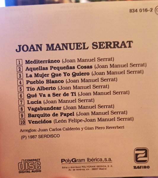 Joan Manuel Serrat : Mediterraneo (CD, Album)
