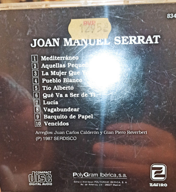 Joan Manuel Serrat : Mediterraneo (CD, Album)
