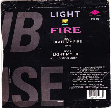 Club House : Light My Fire (7")