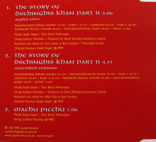 Dschinghis Khan : The Story Of Dschinghis Khan Part II (CD, Maxi)