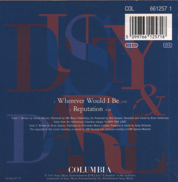 Dusty Springfield & Daryl Hall : Wherever Would I Be (CD, Single, Car)