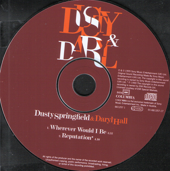 Dusty Springfield & Daryl Hall : Wherever Would I Be (CD, Single, Car)