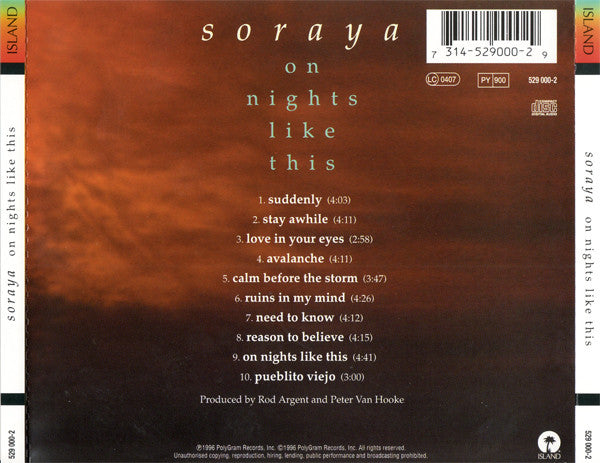 Soraya (6) : On Nights Like This (CD, Album)