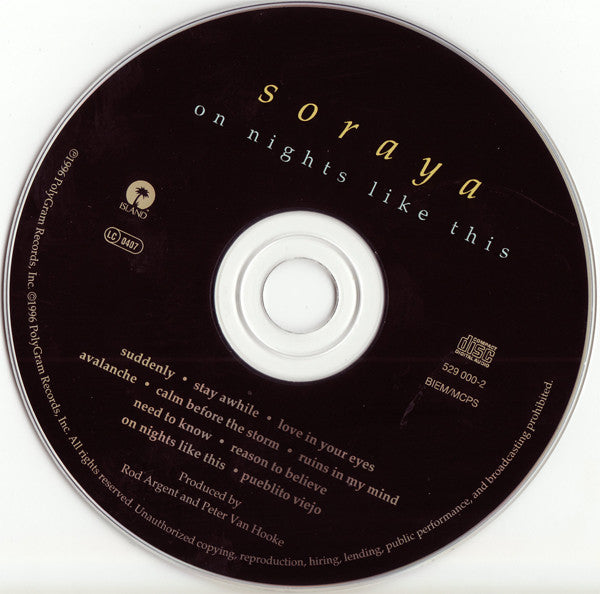 Soraya (6) : On Nights Like This (CD, Album)