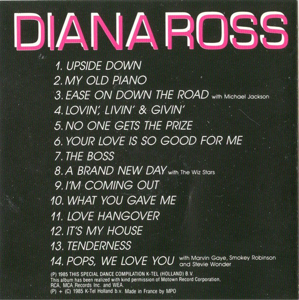 Diana Ross : Dance Songs (CD, Album, Comp)