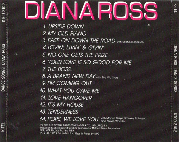 Diana Ross : Dance Songs (CD, Album, Comp)