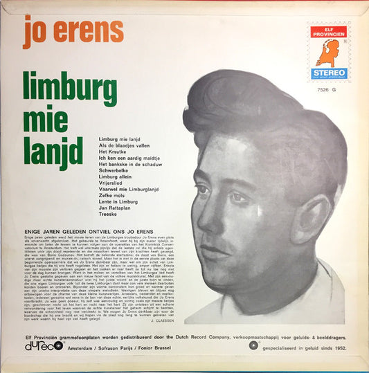 Jo Erens : Limburg Mie Lanjd (LP, Album, RE)