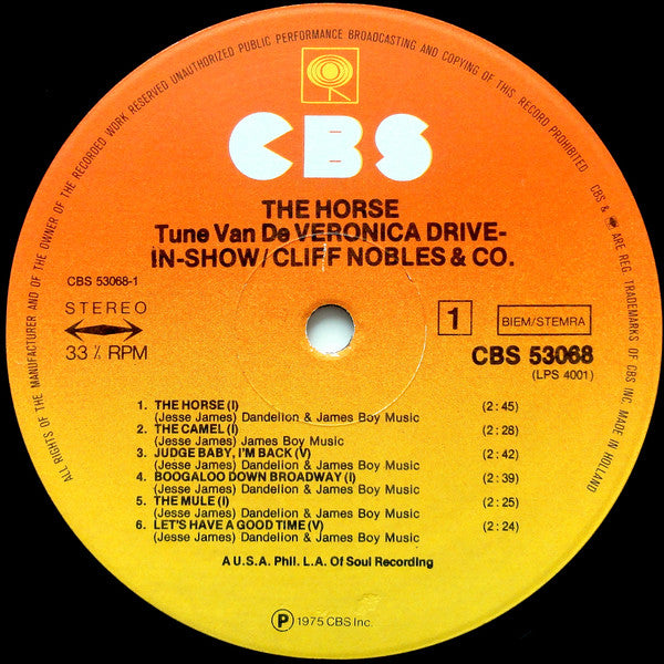 Cliff Nobles & Co : The Horse (LP, Album, RE)