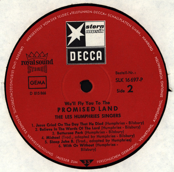 Les Humphries Singers : We'll Fly You To The Promised Land (LP, Album)
