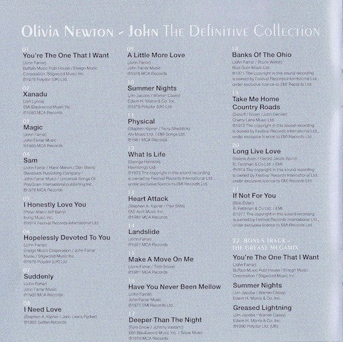 Olivia Newton-John : The Definitive Collection (CD, Comp)