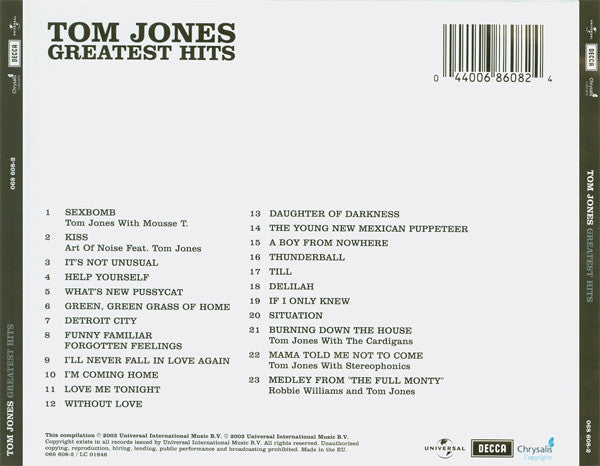 Tom Jones : Greatest Hits (CD, Comp)